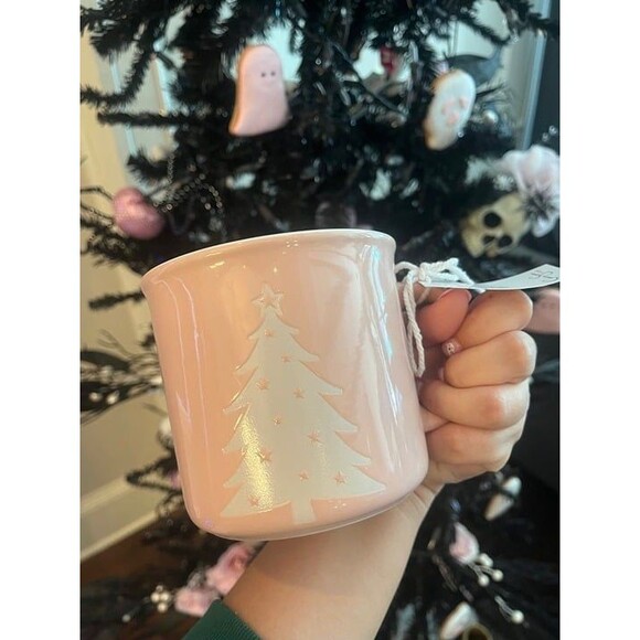 Pink Christmas Tree Ceramic Mug - Picture 3 of 4